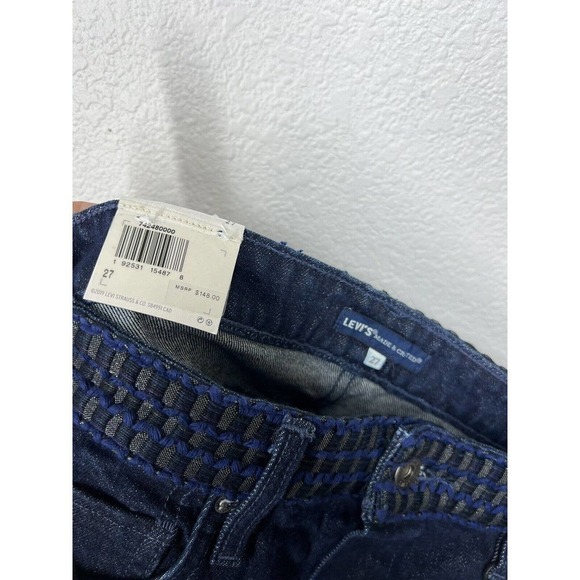 Levis Made & Crafted Button Front High Rise Denim Skirt Size 27 Handloom - Picture 6 of 7